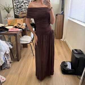 Brown Maxi Dress | Size XS | Never Worn | Elegant & Flattering